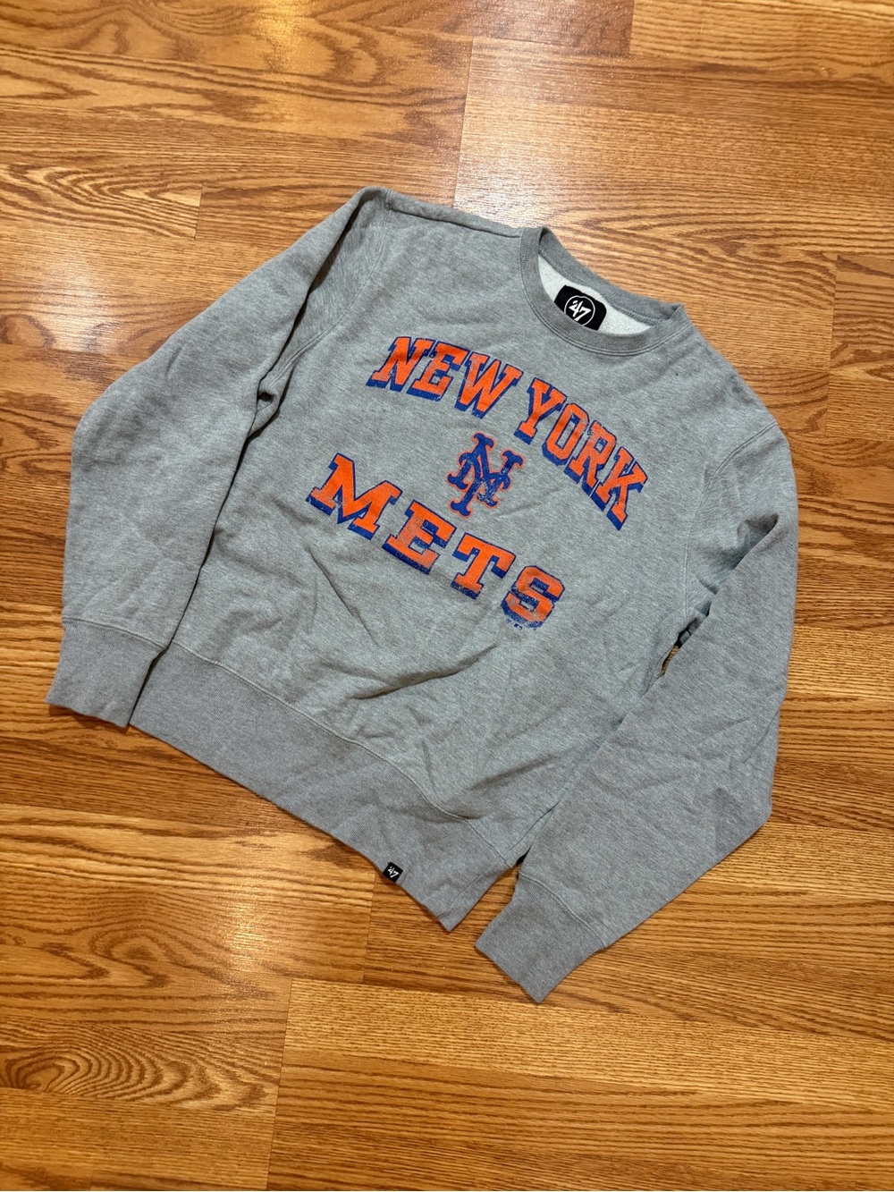 Gray New York Mets Crewneck Sweatshirt